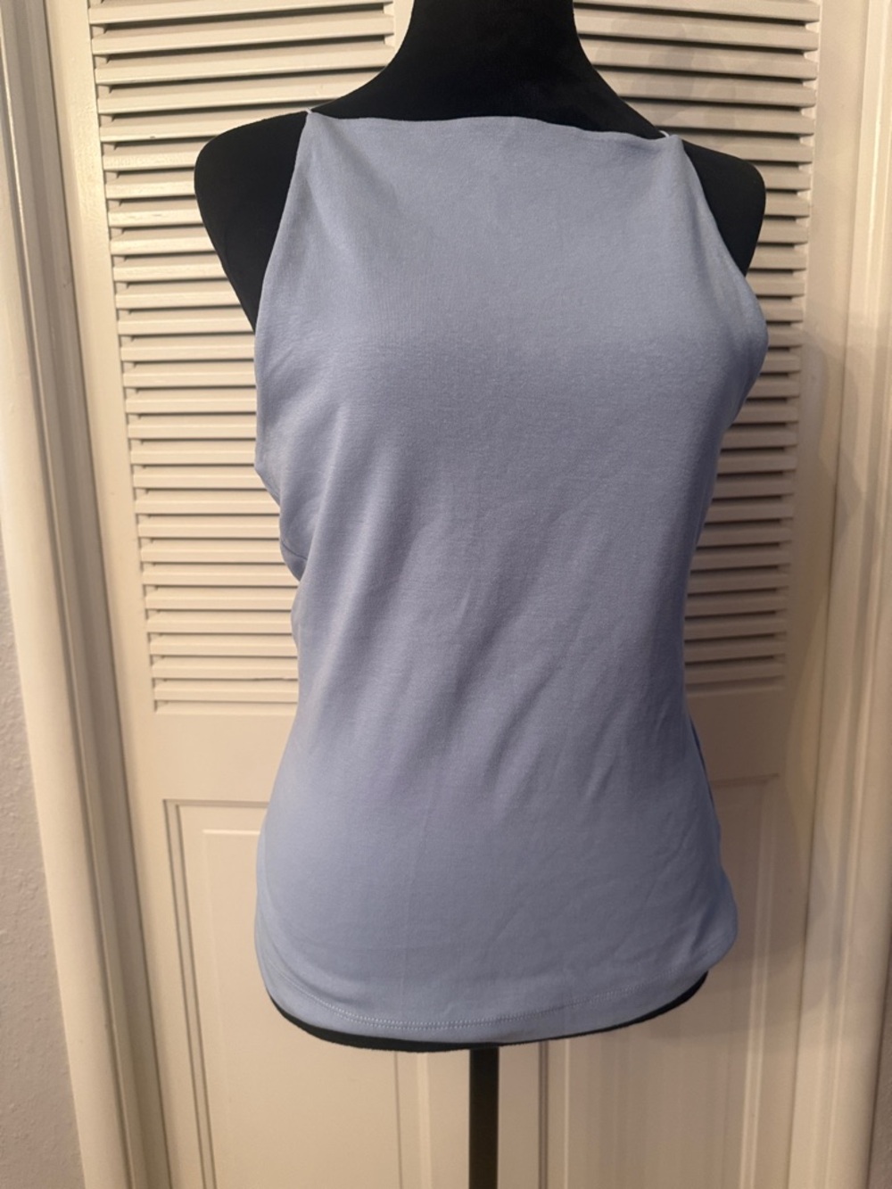 Zara Pale Blue High-Neck Tank Top